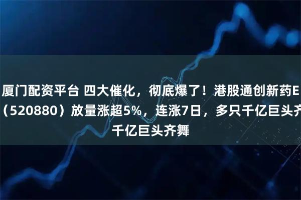 厦门配资平台 四大催化，彻底爆了！港股通创新药ETF（520880）放量涨超5%，连涨7日，多只千亿巨头齐舞